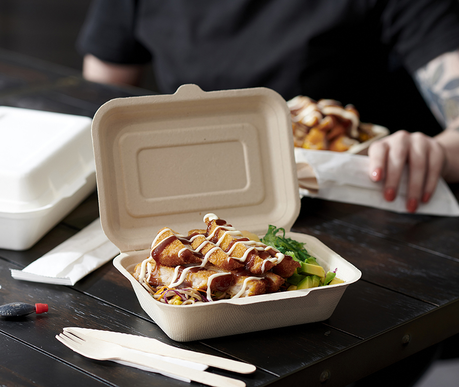 Chicken Katsu in a takeaway container